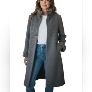 Vintage Ben Khan Lambswool Curly Lamb Wool Coat  Luxury Jacket  Size M/L